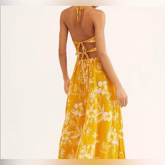 Free People Hawaii Honey Floral Women's Flowy Dress - Picture 3 of 7
